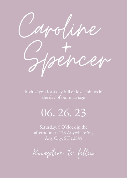 Minimalist Blush Pink Wedding Invitations